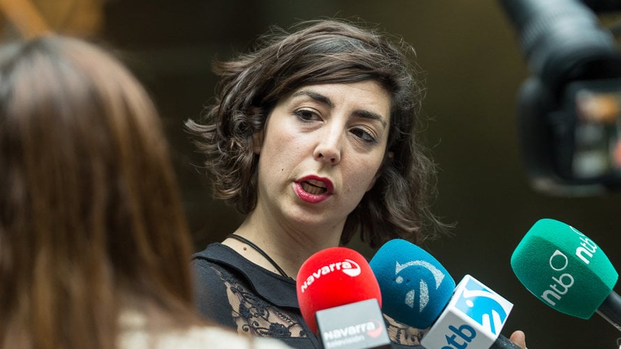 Laura Pérez, portavoz de Podemos en el Parlamento de Navarra. IÑIGO ALZUGARAY