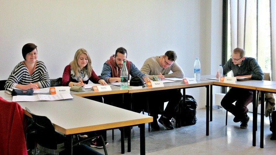 Alumnos alemanes en una clase en Foro Europeo.