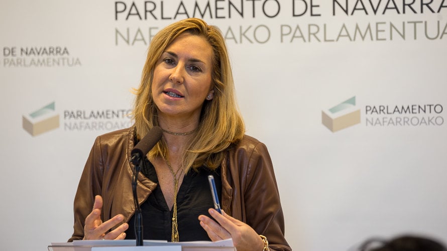 Ana Beltrán (PPN) en su comparencia tras la Mesa y la Junta de Portavoces del Parlamento de Navarra. (7). IÑIGO ALZUGARAY