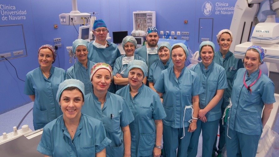 Profesionales sanitarios de la Clínica Universidad de Navarra que intervinieron en la cirugía del 300 trasplante. UN