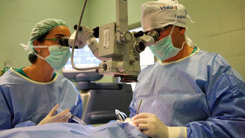 Las cataratas son la causa más común de ceguera tratable con cirugía (EP).
