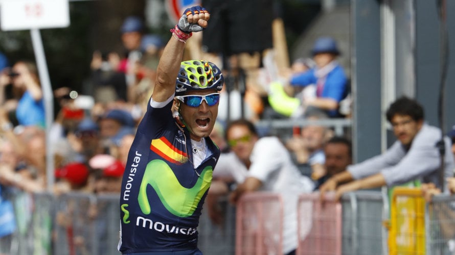 Valverde entra vencedor de la etapa.
