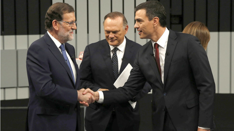 Debate entre Mariano Rajoy, Pedro Sánchez, Pablo Iglesias y Albert Rivera antes de las elecciojes del 26-J. EFE (14)
