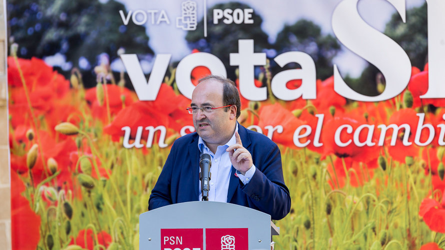 Acto electoral del PSN-PSOE con Miquel Iceta, María Chivite, Jesús Mari Fernández y Toni Magdaleno (9). IÑIGO ALZUGARAY