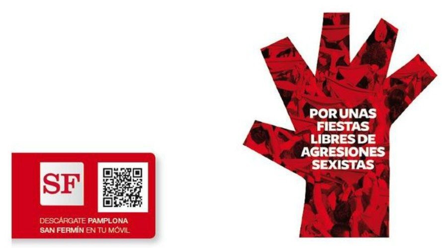 Símbolo de la campaña contra las agresiones sexistas en San Fermín.