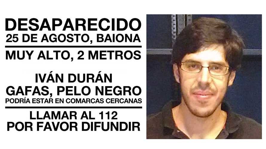 Iván Durán Valverde, el joven de 30 años desaparecido en Baiona (Pontevedra).