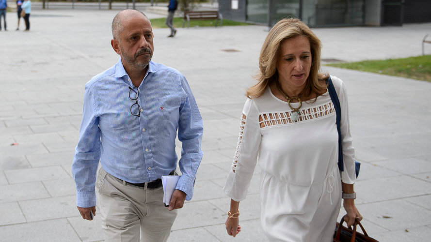 Adolfo Suarez, ex auditor de Osasuna, a su llegada al Palacio de Justicia de Navarra PABLO LASAOSA (2)