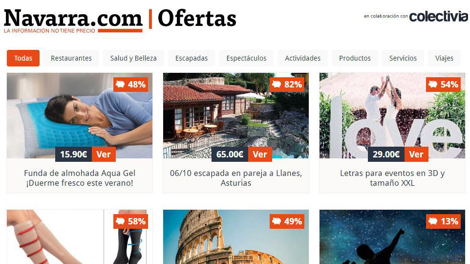 Navarra.com lanza su página de ofertas en internet.