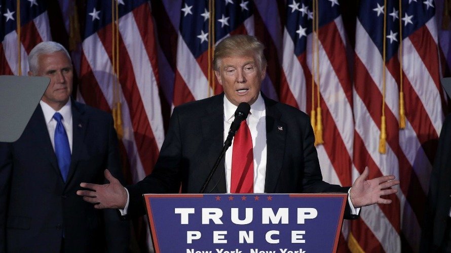 Donald Trump, durante su discurso como nuevo presidente de los Estados Unidos en Nueva York. Mike Segar Reuters