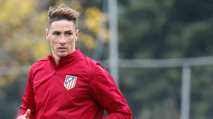 Fernando Torres en un entrenamiento del At. Madrid. Web At. Madrid.