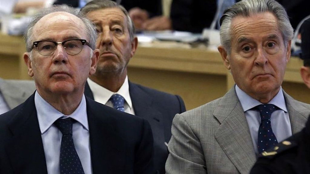 Rato y Blesa durante el juicio en la Audiencia Nacional EL ESPAÑOL
