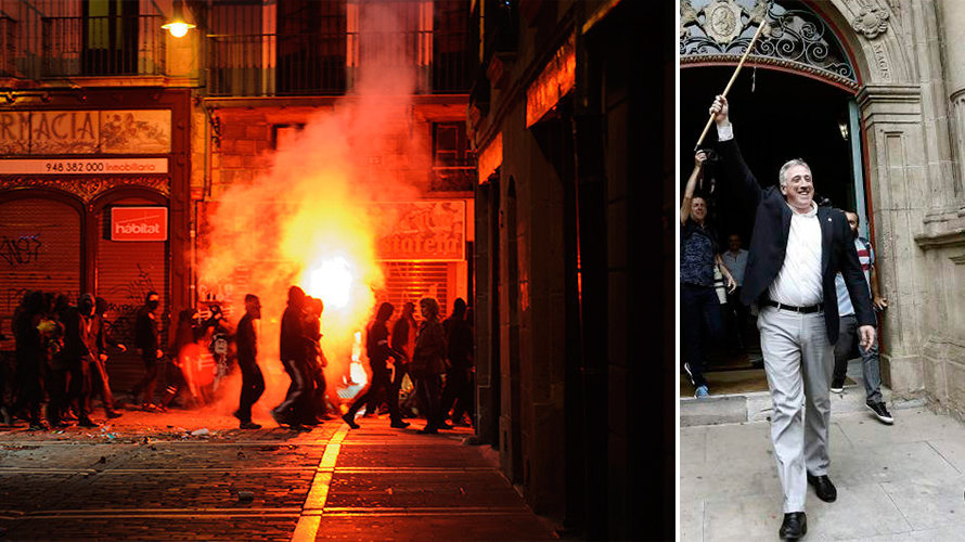 el Ayuntamiento de Asirón financia una web que publicitó la manifestación violenta del pasado sábado en Pamplona. EFE Miguel Osés