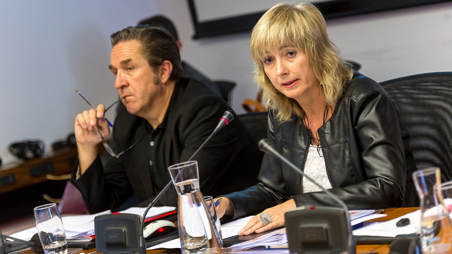 La Consejera de Relaciones Ciudadanas e Institucionales, Ana Ollo, informa en comisión parlamentaria sobre las gestiones realizadas para la difusión de EITB en Navarra. IÑIGO (2)