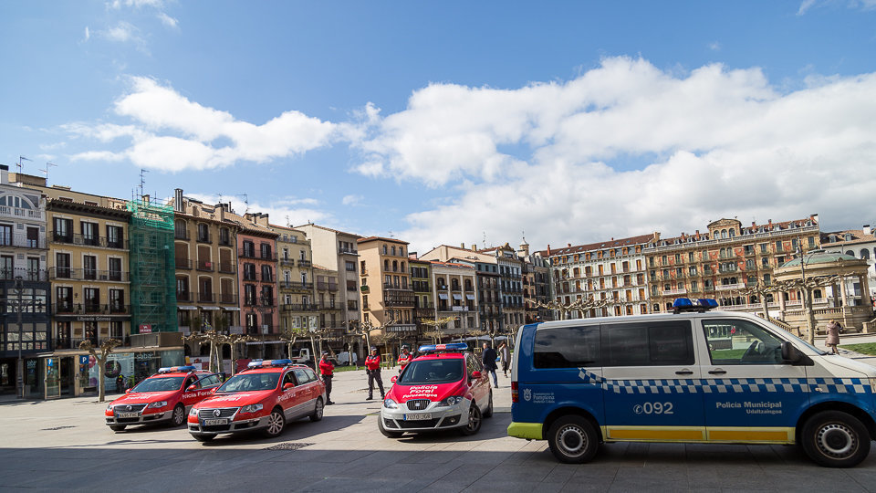 Los sindicatos de policías de Navarra se concentran en contra del anteproyecto de Ley de Policías (12). IÑIGO ALZUGARAY