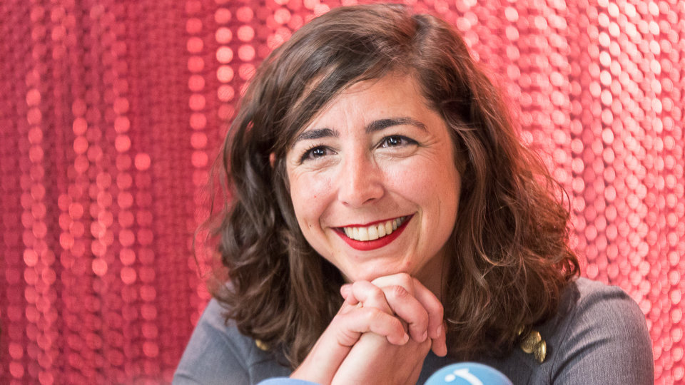 Laura Pérez anuncia que se presentará a la reelección como líder de Podemos en Navarra (08). IÑIGO ALZUGARAY