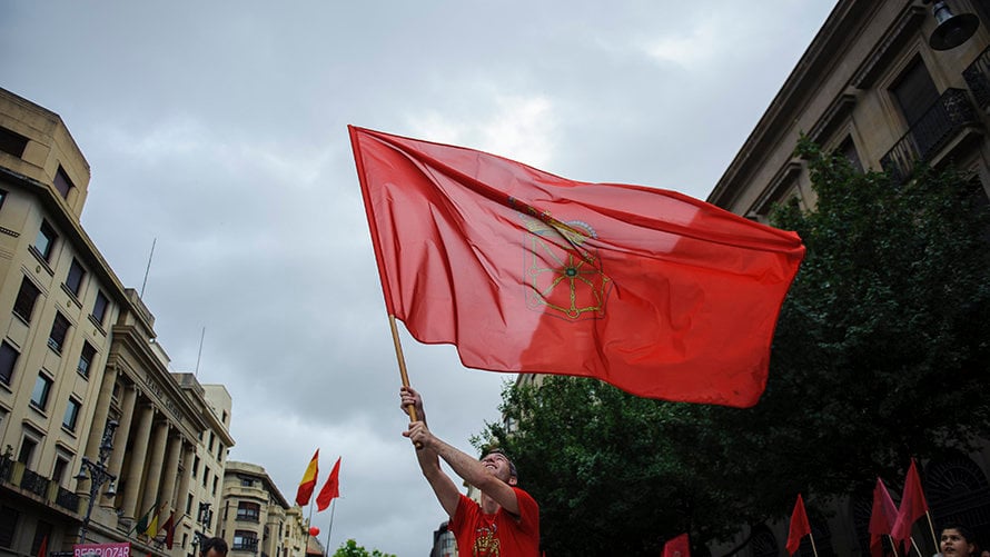 Manifestación en Pamplona en defensa de la bandera de Navarra. MIGUEL OSÉS_10 (18)