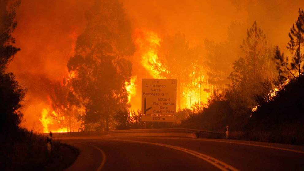 El incendio desatado en Portugal que ha causado decenas de muertos en la zona de Pedrógao Grande EFE