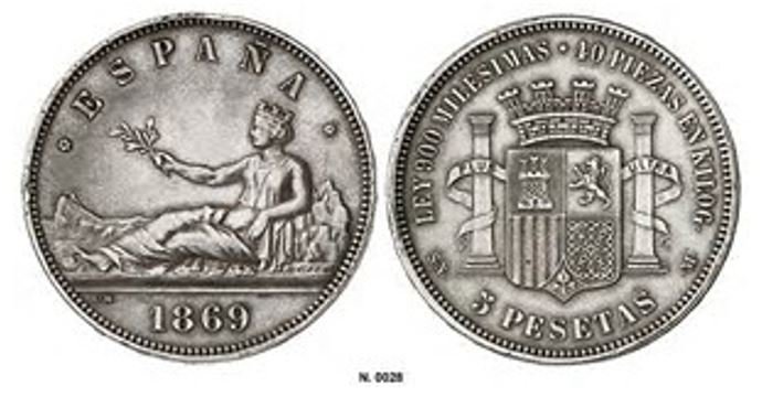 Moneda de 5 pesetas a la que alude el decreto de abril de 1931. 