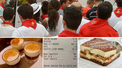 Quince italianos dejaron sin pagar una cuenta de casi 600 euros en un restaurante de Pamplona durante su visita a los Sanfermines