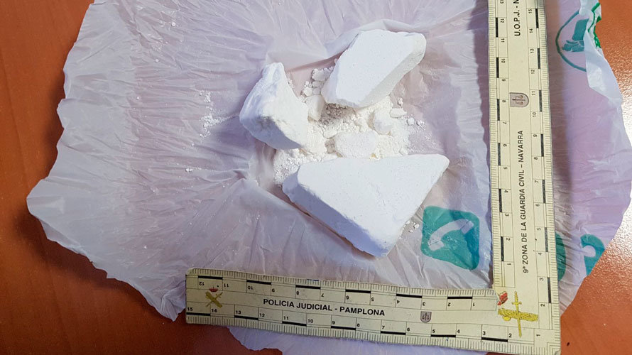 La cocaína que la Guardia Civil ha requisado a un vecino de Aoiz. GUARDIA CIVIL.