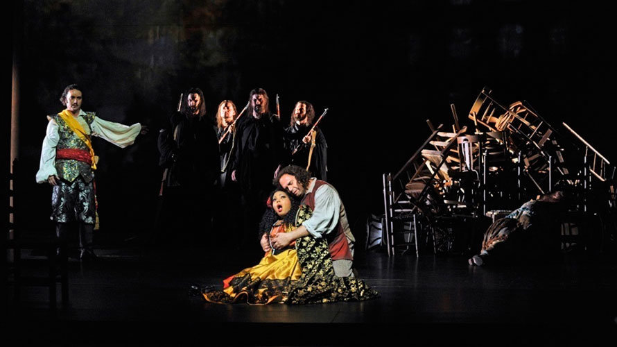 Representación de la ópera de Verdi 'Il trovatore'.