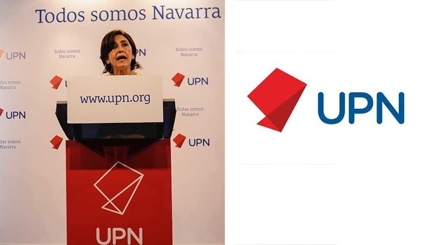 La secretaria general de UPN, Yolanda Ibáñez, presenta la nueva imagen corporativa de la formación regionalista.. MIGUEL OSÉS