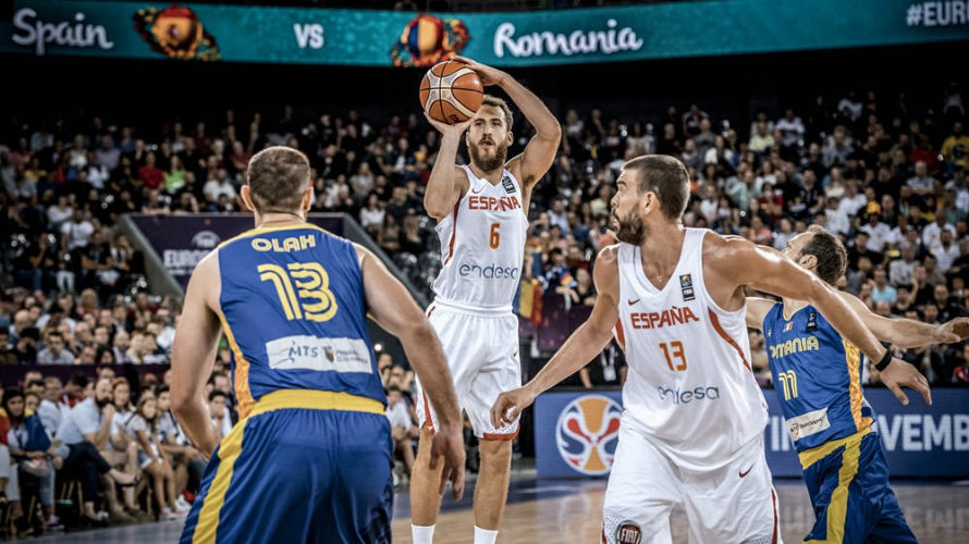 Rumanía - España en el Eurobasket. FEB.