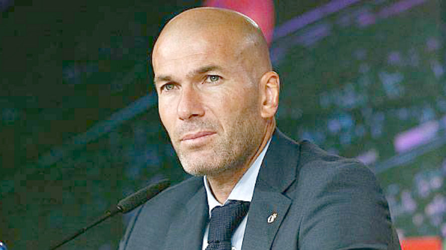 Zinedine Zidane en rueda de prensa. Real Madrid CF.