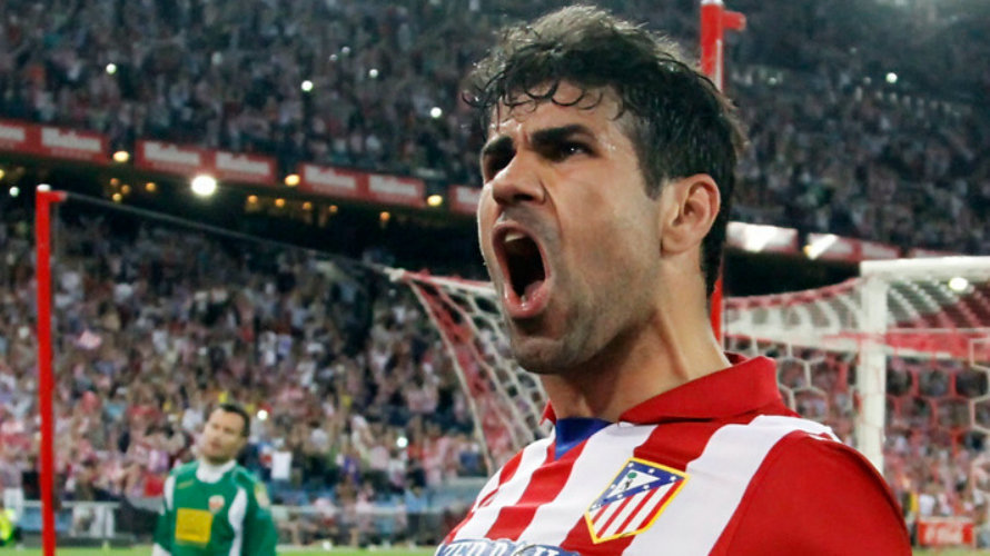 Diego Costa celebra un gol con el Atlético. At. Madrid.