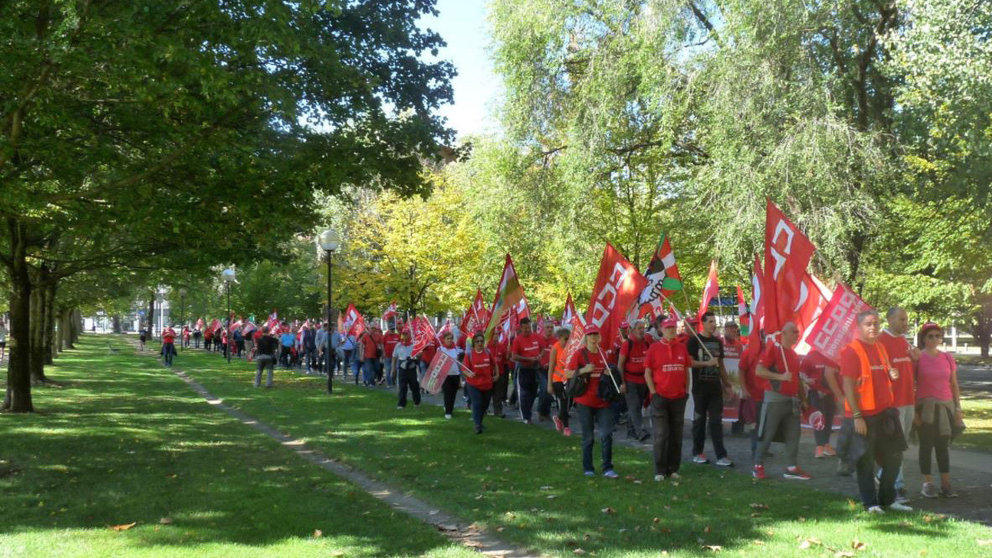 La marcha de las pensiones recorre Pamplona convocada por los sindicatos UGT y CCOO Twitter CCOO