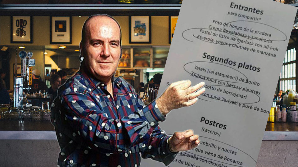 Un restaurante navarro ha homenajeado a Chiquito de la Calzada tras su muerte personalizando su menú con algunas de las frases más célebres del humorista FOTOMONTAJE