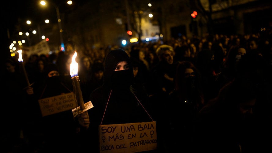 Manifestación nocturna contra la violencia machista. PABLO LASAOSA08