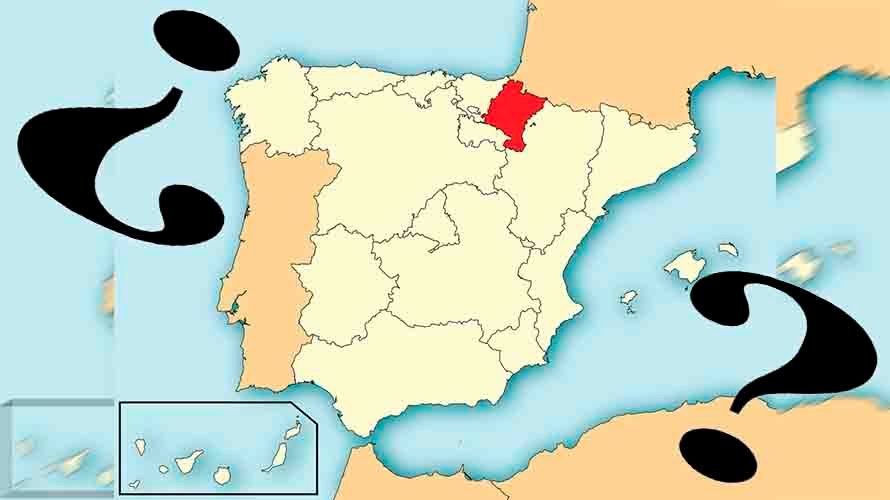 Navarra, en rojo y destacada en un mapa de todo España