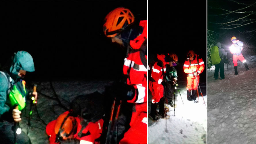 Los bomberos rescatan a un peregrino canadiense perdido en el alto de Ibañeta. BOMBEROS DE NAVARRA