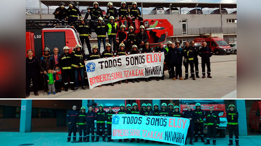 Varias de las concentraciones realizadas en Navarra en apoyo a la familia del bombero fallecido hace dos años en Oviedo. CEDIDA