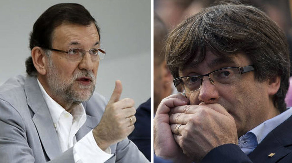 Montaje de Mariano Rajoy y Carles Puigdemont. ARCHIVO EFE