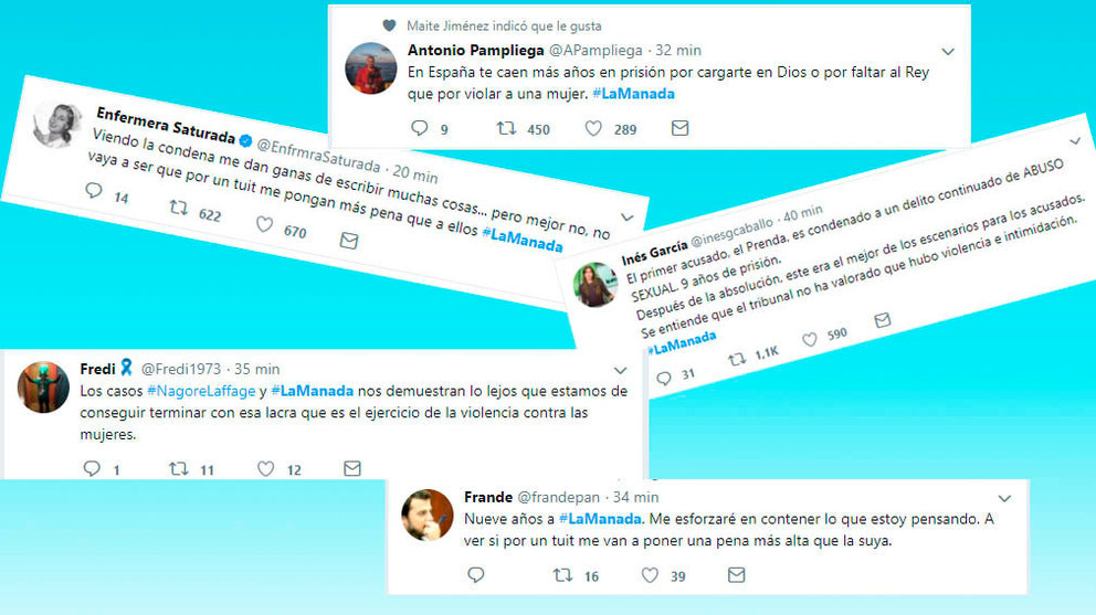 Tuits de indignación ante la sentencia de 'La Manada' TWITTER