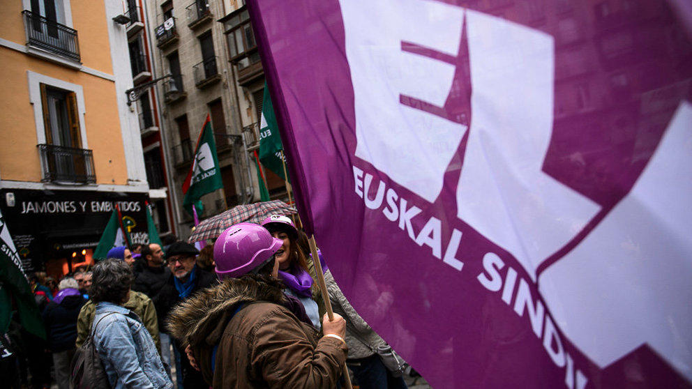 Manifestación del sindicato ELA por el primero de Mayo. PABLO LASAOSA 04