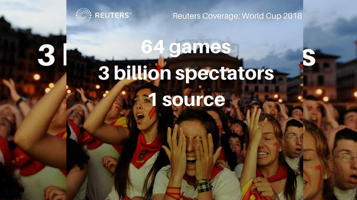 Fotografía promocional de Reuters sobre el Mundial con una imagen de los Sanfermines de 2010 en Pamplona. 