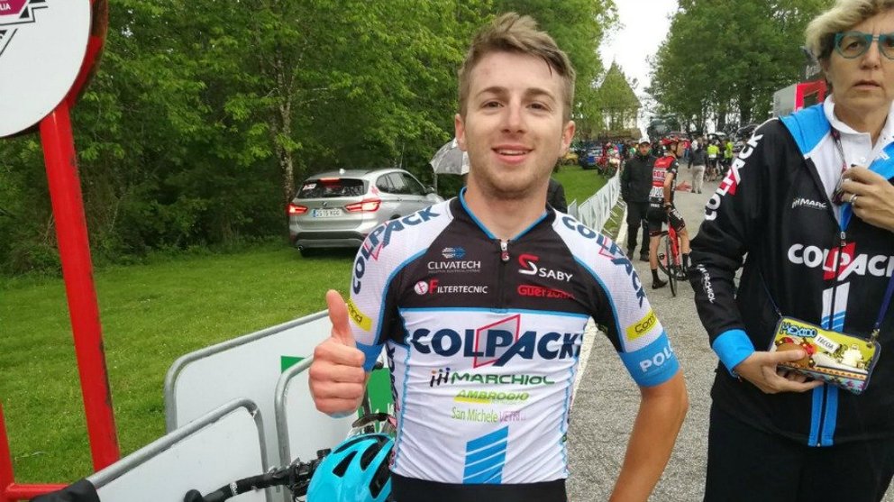 Francesco Romano es el nuevo líder de la ronda navarra. Twitter Vuelta Navarra 2018.