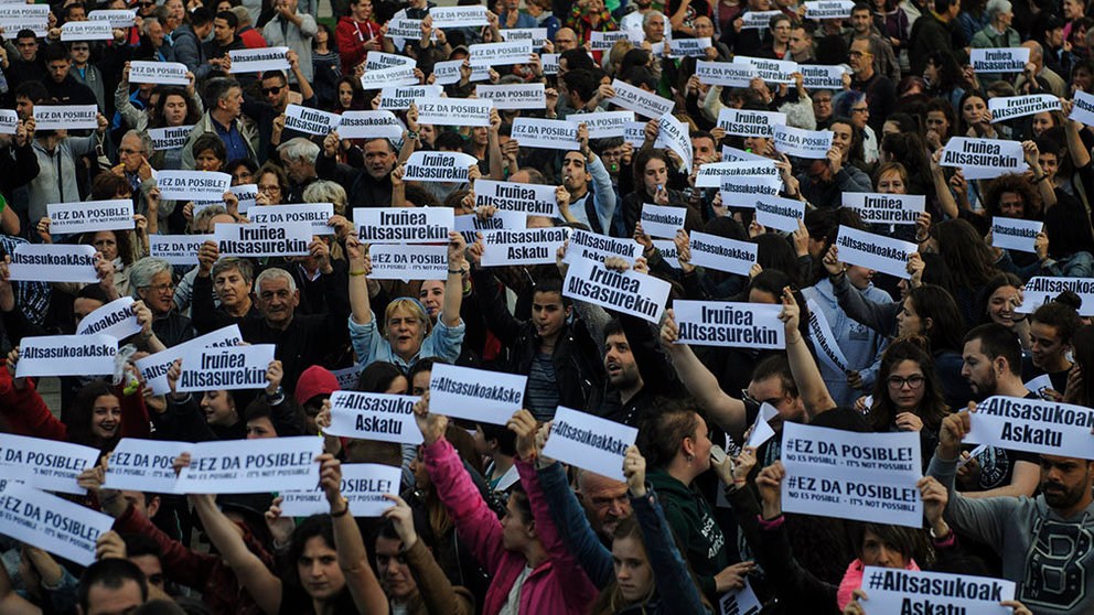 Concentración y manifestación en Pamplona por el caso de Alsasua. MIGUEL OSÉS