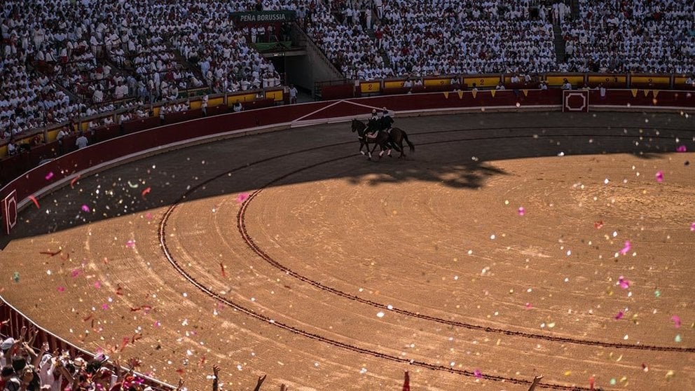La corrida de toros a punto de comenzar el pasado 13 de julio en Pamplona. MAITE H. MATEO