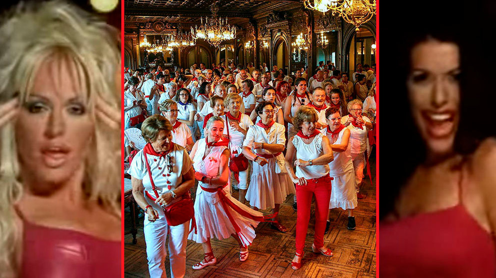 GRAF7074. PAMPLONA, 10/07/2018.- Tradicional baile de la alpargata en el Nuevo Casino de Pamplona durante las fiestas de San Fermín. EFE / Rodrigo Jimenez