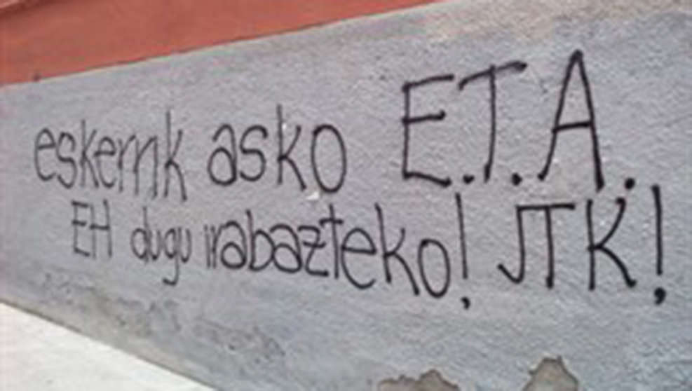 Pintada a favor de la banda terrorista ETA en una pared EUROPA PRESS ARCHIVO