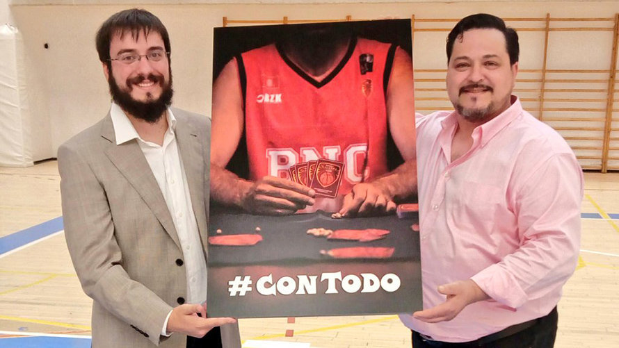 Cartel de la campaña de abonados del Basket Navarra 2018-19.