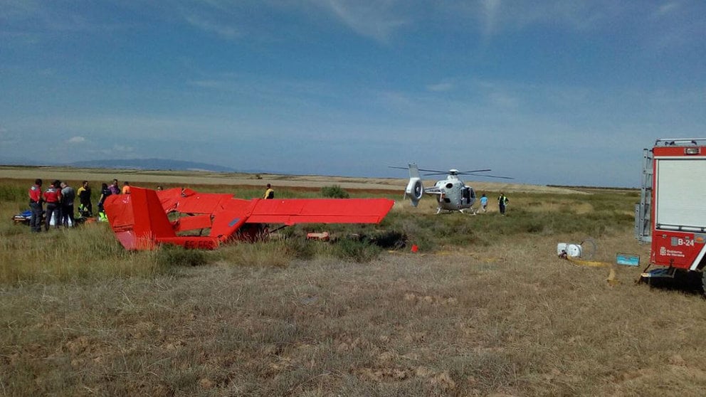 Accidente de avioneta en Tudela (3) BOMBEROS DE NAVARRA