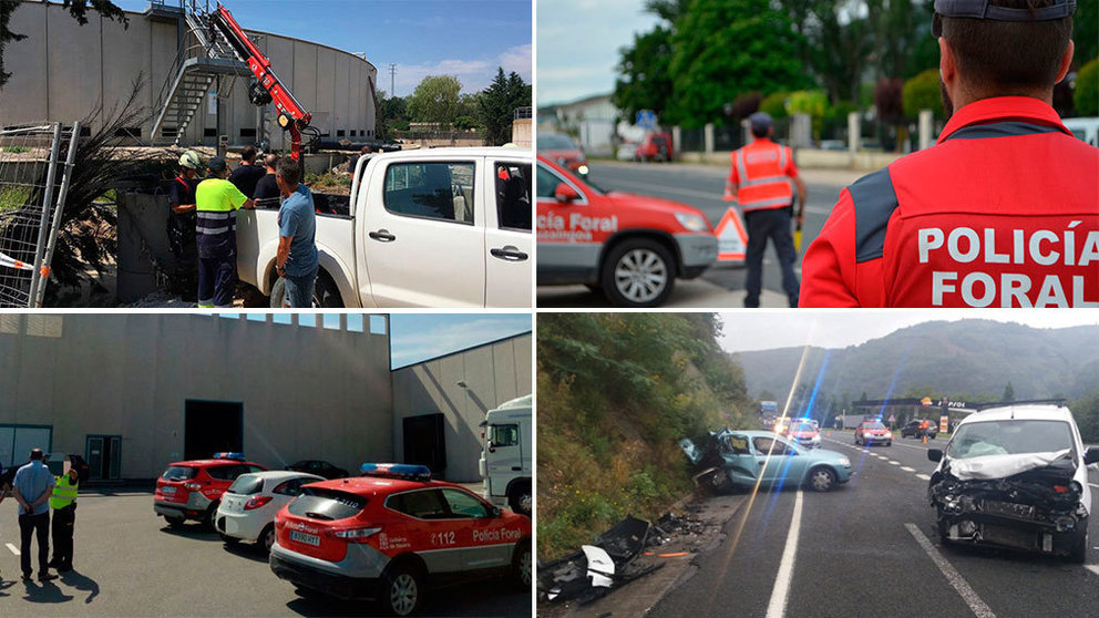 Imágenes de algunos de los últimos accidentes laborales registrados en Navarra NAVARRACOM
