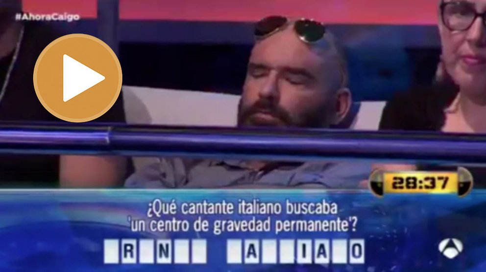 El espectador que se quedó dormido en Ahora caigo acudió al concurso con unas gafas de sol preveyendo que el sueño le podría vencer ANTENA 3 TV