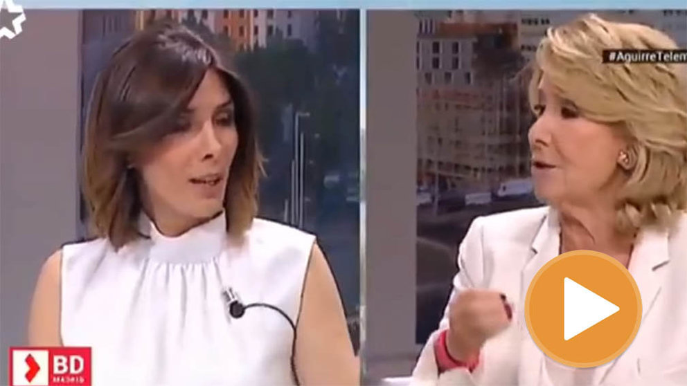 Verónica Sanz y Esperanza Aguirre durante la discusión en Buenos días Madrid