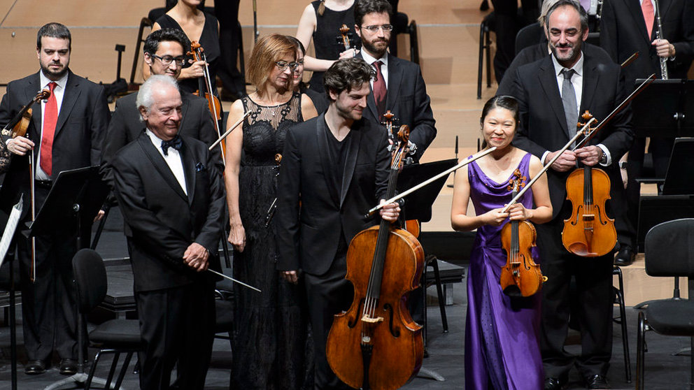 Concierto de la Orquesta Sinfónica de Navarra con los solistas Tianwa Yang, violín, y Gabriel Schwabe, violonchelo. PABLO LASAOSA 04